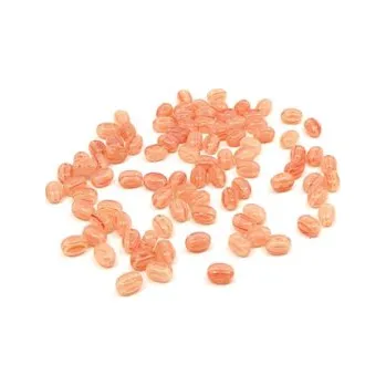 Dětské navlékací korálky Dvoudírkový rokajl lososová žíhaná 10g