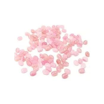 Dětské navlékací korálky Dvoudírkový rokajl světle růžová žíhaná 10g