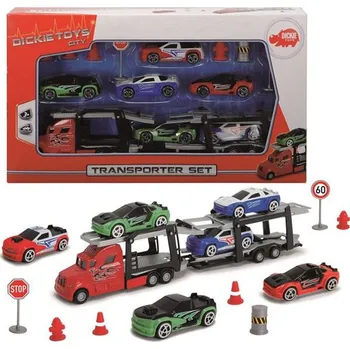 autíčko Dickie autotransportér 6 autíček příslušenství