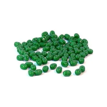 Dětské navlékací korálky Dvoudírkový rokajl tmavě zelená 10g
