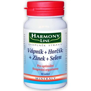 Přírodní produkt Harmony Line Vápník + Hořčík + Zinek + Selen 60 tbl.