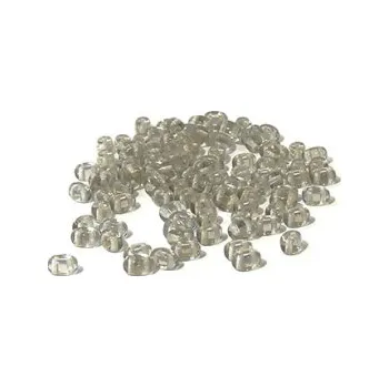 Dětské navlékací korálky Dvoudírkový rokajl šedá průhledná 10g