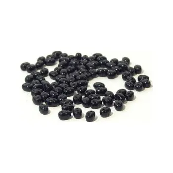 Dětské navlékací korálky Dvoudírkový rokajl černá 10g