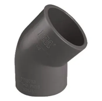 Koleno 45° lepení/lepení - průměr 160mm, k propojení trubek, PVC, černé, 2.86kg (313069)