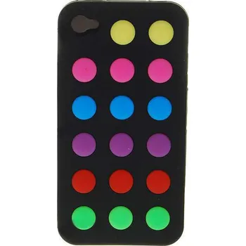 Ochranné silikonové pouzdro pro iPhone 4 barevné tečky