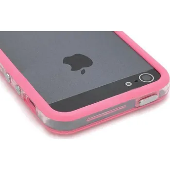 Ochranný silikonový rám pro iPhone 5 - tmavě růžová