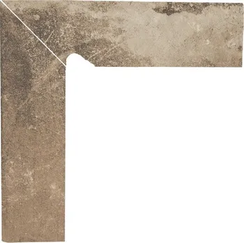 Dlažba Scandiano ochra cokol schodowy lewy - dlaždice sokl schodový levý 30x8,1 béžová 147640