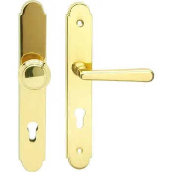 Dveřní kování Cobra ochranné kování ALT WIEN (mosaz leštěná) Provedení: K PZ LI (klika levá/koule pro FAB), Rozteč: 90mm