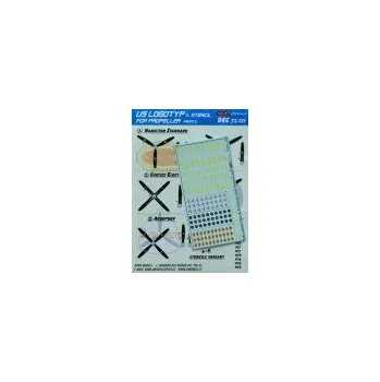 Plastikový model 1/72 Decals US logotype&stencil for propeller No.2