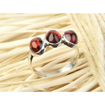 Prsten Granát prsten trio mugle Ag 925/1000