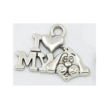 Přívěsek Přívěsek I love my dog 18x14mm