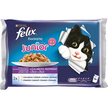 Krmivo pro kočku Purina Felix Fantastic Junior kapsička kuře/losos v želé