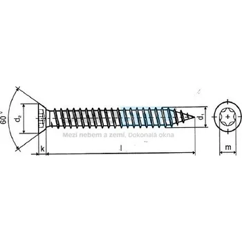 Příslušenství k oknu Turbo šroub 7,5 x 112mm