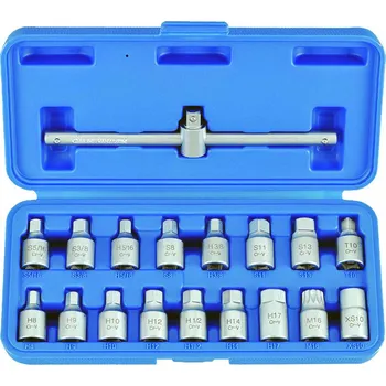 Nářadí na výměnu oleje Hlavice zástrčné 3/8" na olejové výpustě, sada 18 dílů, Triumf (Triumf - profi)
