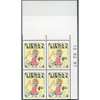 Poštovní známka Česká pošta (1997) č. 139 ** - ČR - 4-bl - Srdečné blahopřání - D.T.