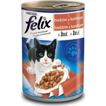 Felix konzerva hovězí/kuře v želé 400 g Krmivo pro kočku Felix konzerva hovězí/kuře v želé 400 g