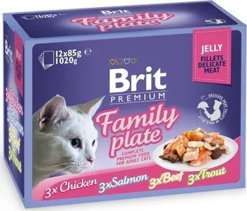 Krmivo pro kočku Brit Premium Cat D Fillets in Jelly Family Plate