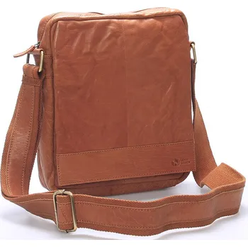 Kabelka Luxusní velká kožená crossbody taška světle hnědá - Sendi Design Diverze hnědá