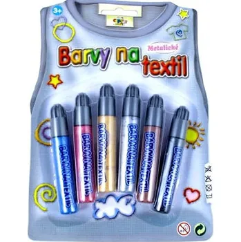 Speciální výtvarná barva Metalické barvy na textil 6 ks