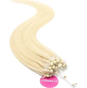 czVlasy.cz Indické vlasy na metodu micro-ring odstín 613 Délka: 40 cm, Hmotnost: 0,8 g/pramínek, REMY