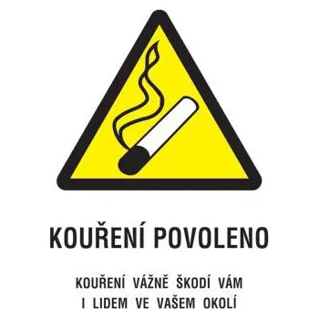 Domovní cedule Plechová cedule, Kouření povoleno 120x160 mm