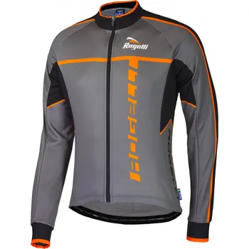cyklistický dres Cyklistický dres Rogelli UMBRIA 2.0 s dlouhým rukávem, šedo-oranžový Varianta: L