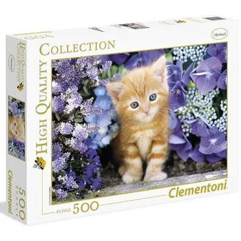 Puzzle Clementoni Puzzle Kotě v květinách 500 dílků