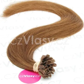 czVlasy.cz Indické vlasy na metodu keratin odstín 6 Délka: 40 cm, Hmotnost: 0,8 g/pramínek, REMY