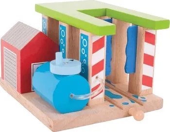 Vláček a vláčkodráha Bigjigs Toys Rail Myčka