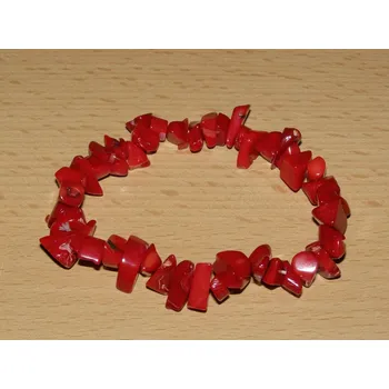 Drahý kámen Korál červený - Náramek - tromlované kameny - knt13