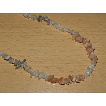 Drahý kámen Měsíční kámen - Náhrdelník - tromlované kameny - 45 cm - kntr28