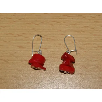 Drahý kámen Korál červený - Náušnice - tromlované kameny - knu1