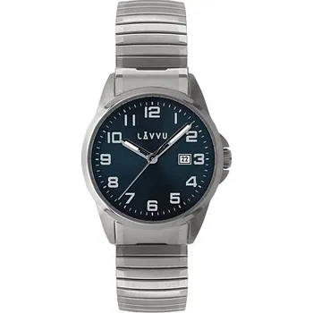 Hodinky LAVVU Pružné přehledné hodinky LAVVU STOCKHOLM Big Blue LWM0021 s natahovacím páskem (POŠTOVNÉ ZDARMA!!)