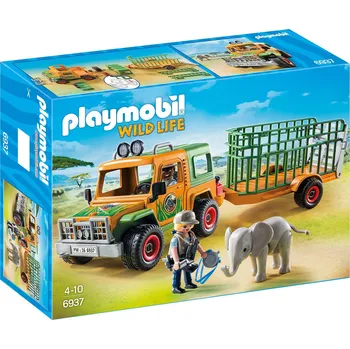 Stavebnice Playmobil Playmobil 6937 Auto strážců zvířat s přívěsem