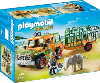 Stavebnice Playmobil Playmobil 6937 Auto strážců zvířat s přívěsem