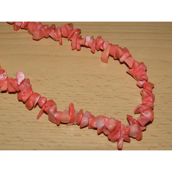 Drahý kámen Korál růžový - Náhrdelník - tromlované kameny - kntr38