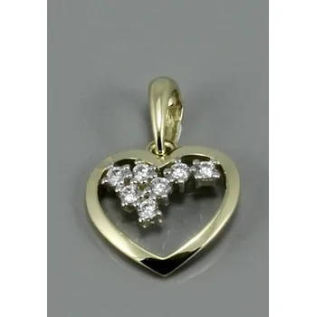 Přívěsek Zlatnictví U Kostela Přívěsek srdíčko s bílými zirkony 1606 182588864