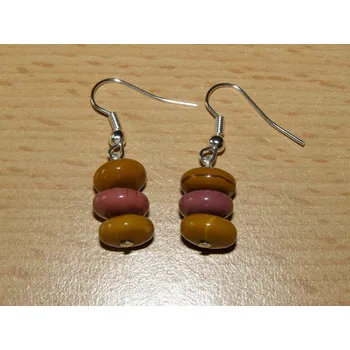 Drahý kámen Jaspis mookait - Náušnice - čočky - knu28