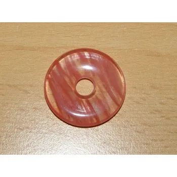 Drahý kámen Křemen jahodový - Donut - kdm6