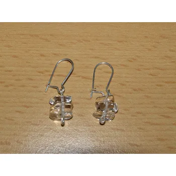 Drahý kámen Křišťál - Náušnice - tromlované kameny - knu3