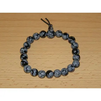 Drahý kámen Obsidián vločkový - Energetický náramek