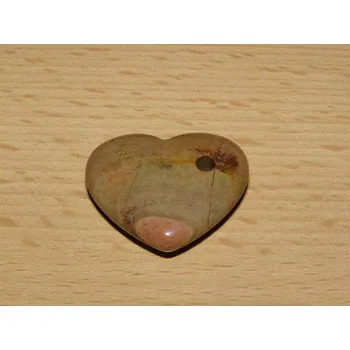 Drahý kámen Jaspis - Přívěsek - srdíčko napříč vrtané - kps10