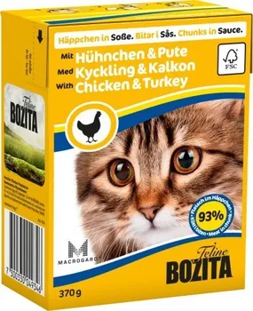 Krmivo pro kočku Bozita kousky v omáčce s kuřetem a krůtou 370 g