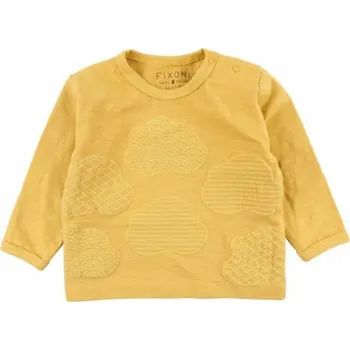 FIXONI dětské tričko s dlouhým rukávem a potiskem - tmavě žlutá - 56 cm