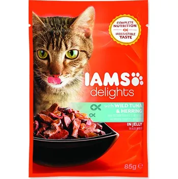 Krmivo pro kočku Iams Cat Delights Tuna & Herring in jelly 85 g
