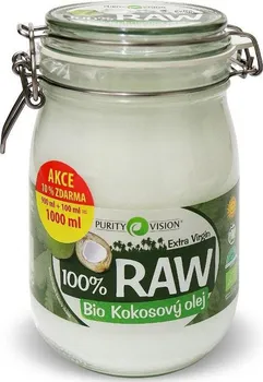 Rostlinný olej Purity Vision 100% RAW kokosový olej 1000 ml