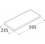 DOMAX Polička samonosná FS VELANO - jabloň .: 24 x 60 cm