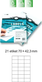 Samolepící etiketa Mondi Samolepicí etikety 100 listů (21 etiket 70 x 42,3 mm)