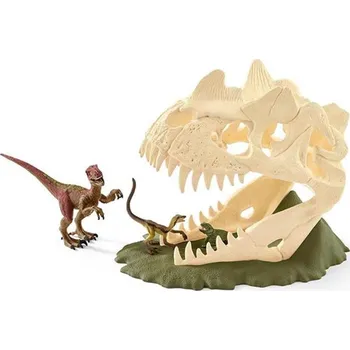 Figurka Schleich 42348 Velká lebka s Velociraptorem a ještěrem