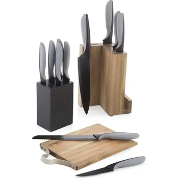 Kuchyňský nůž Sada 11 nožů ve stojanech s prknem BRANDANI (barva - akátové dřevo/ušlechtilá ocel)